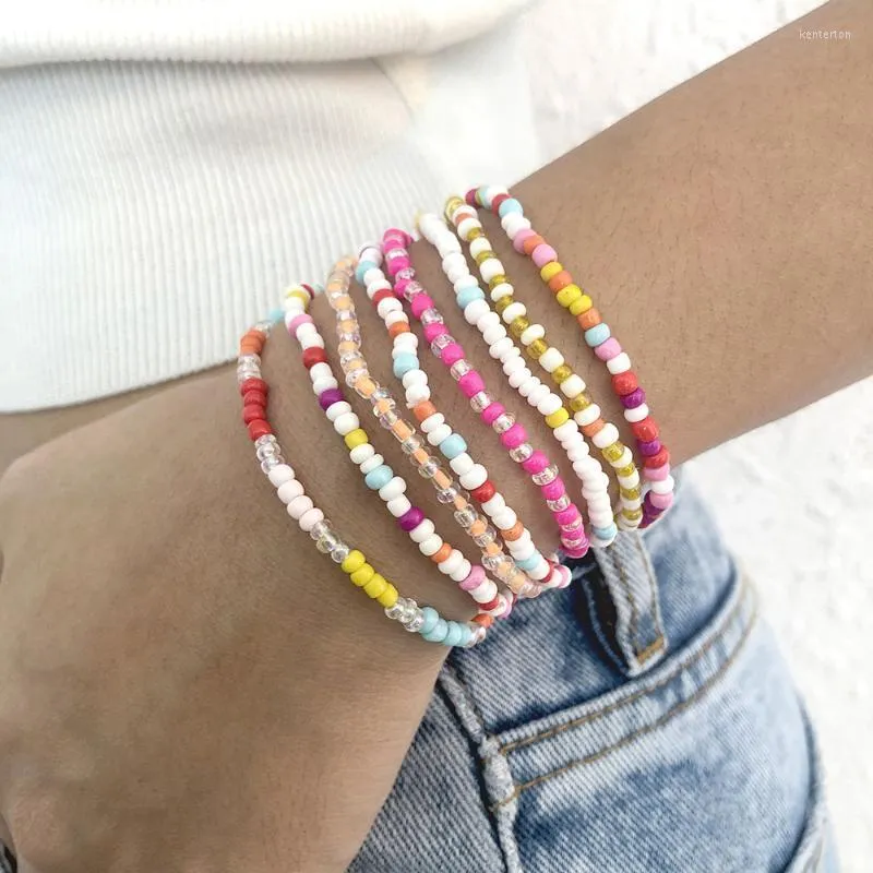 Bracelets multicouches en perles de brin Stands Boho Bohemian Brand de bracelet élastique bijoux de bracelet élastique Gift Kent22