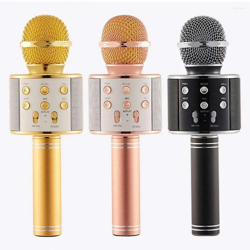 Microfones Portable Wireless Microphone Bluetooth-Compatible Hand Helda Home KTV Player Mic for Singing