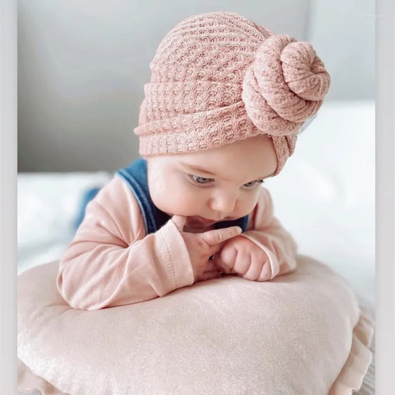 BERETS 2023 VINTER KIDS GIRL WAFFLE CROCHET KNIT TURBAN HAT SPANDA TODDLER Baby Cap Bonnet Beanies headwraps