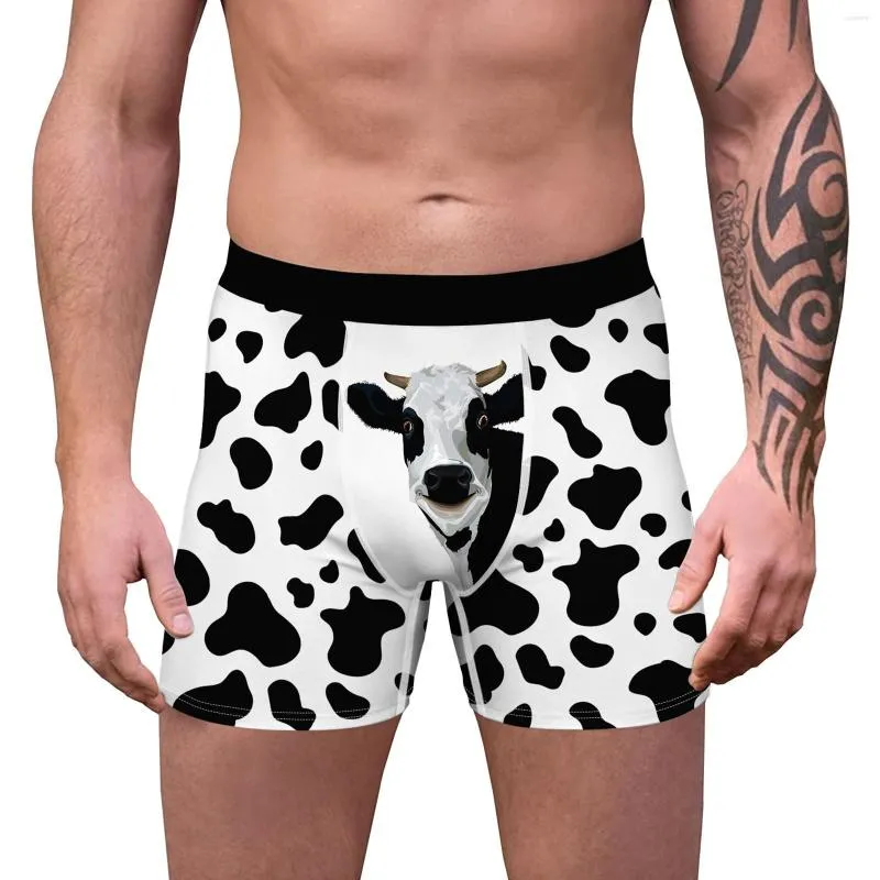 Caleçons drôle vache Boxershorts hommes boxeurs longues culottes sous-vêtements Modal en vrac sous vêtements grande taille Boxer Homme cadeaux de noël