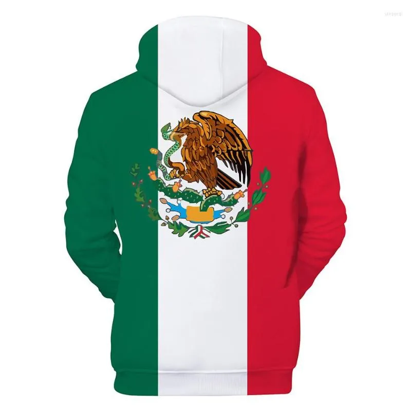Мужские капюшоны Мексика Национальный флаг 3D Печать толстовки толстовки Мужчины/Женщины Хараджуку высококачественные мужские толстовины для модных пиджаков одежда