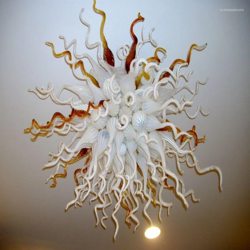 Lustres de lustre de vidro soprado Ambar Ambar White Custom Art Lightings