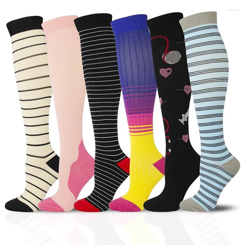 Chaussettes de Compression pour femmes, hauteur du genou, 20-30 Mmhg, adaptées aux varices, soins infirmiers, Circulation sanguine, grossesse, œdème, diabète