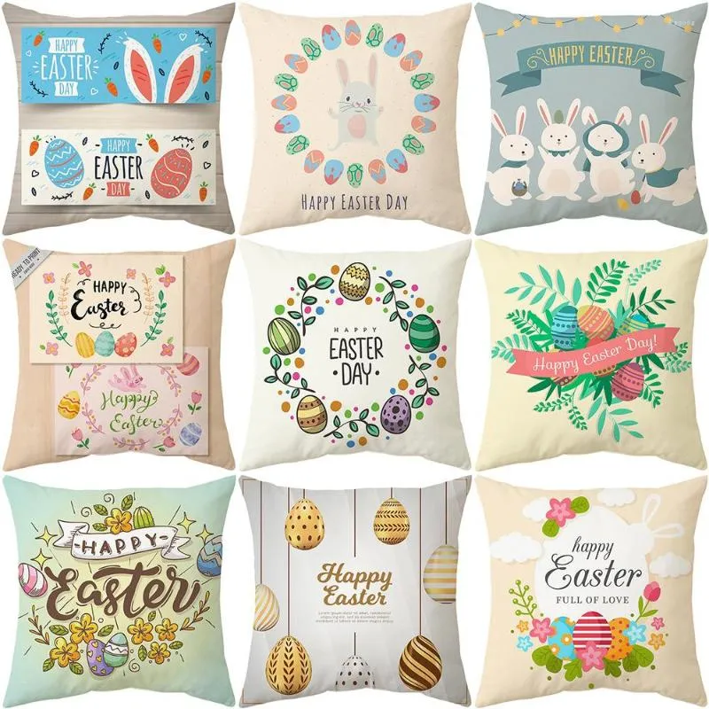 Pillow Easter Theme Cartoon Holiday Gift Pillowcase Sofa Cover Office Home Decoration