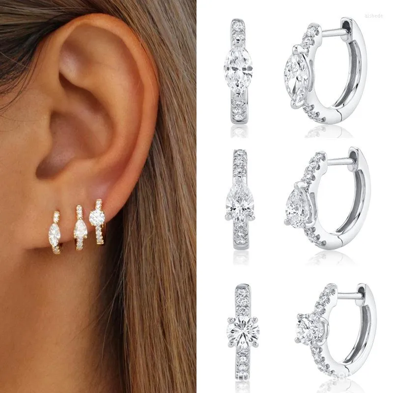 Creolen, Wassertropfen, Pferdeauge, Zirkon, Kristall, Kreis, für Frauen, Party, Hochzeit, kleine Ohrschnalle, Charm-Ohrring, Modeschmuck