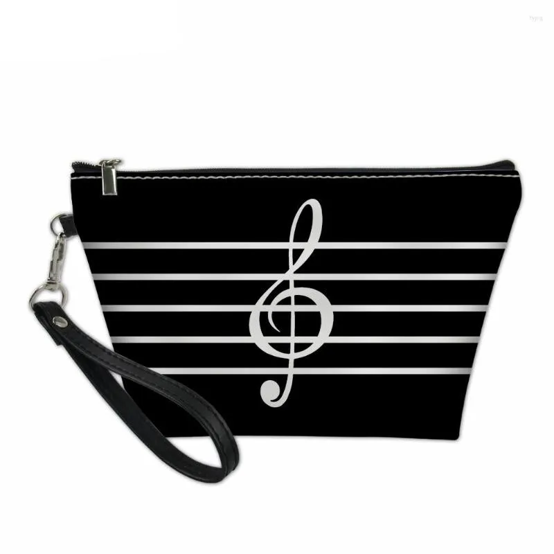 Cosmetic Bags Music Note Women Travel Makeup Ladies Small Portable Bag Female Waterproof Beauty Make Up