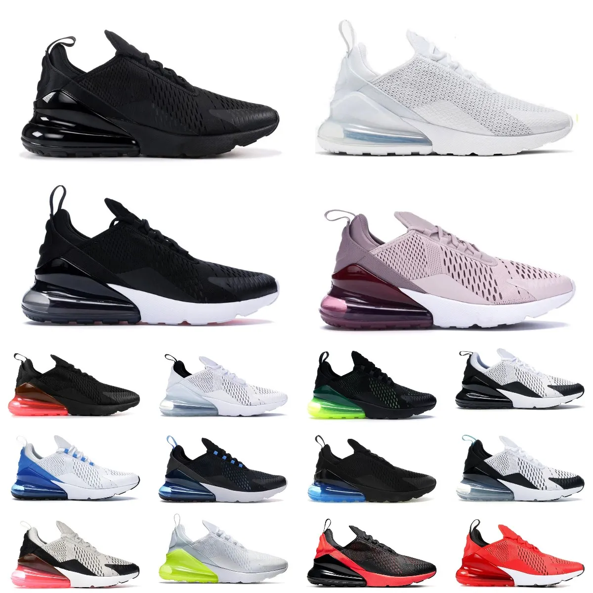 Nowe designerskie buty do biegania OG 27C Sneakers Sports 270s Triple White Black Core White Undly Rose Light Orewood Brown Rainbow Mens Tainer