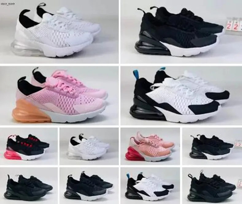 klasik Rahat Ayakkabılar bebek Tasarımcı çocuk ayakkabıları airmaxs 270 çalışan Jumpman erkek ve kız spor ayakkabıları siyah pembe Max hava 27C Beyaz Papatya