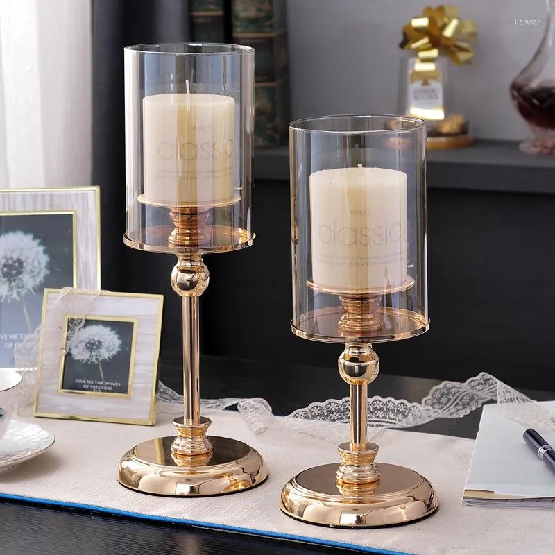 Kaarsenhouders Crystal Tealight Metal Glass Candlesticks Wedding tafel middelpunt feest kersthuis decoratie