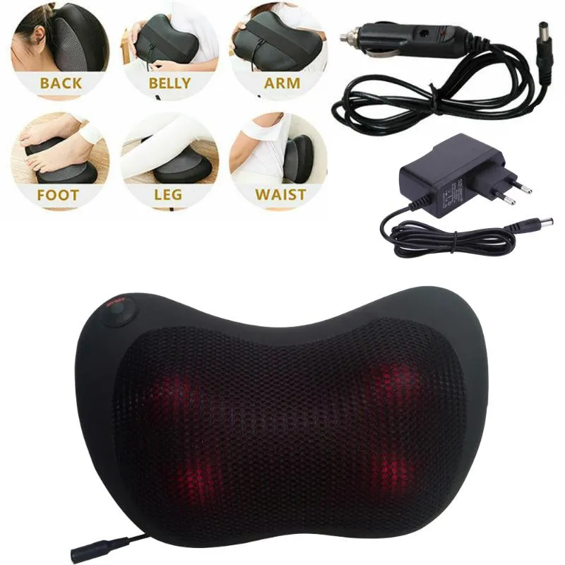 Coussins de siège Oreiller de massage de la tête Relax Vibromasseur Électrique Épaule Dos Chauffage Pétrissage Infrarouge Thérapie Cou Corps Masseur Coussin