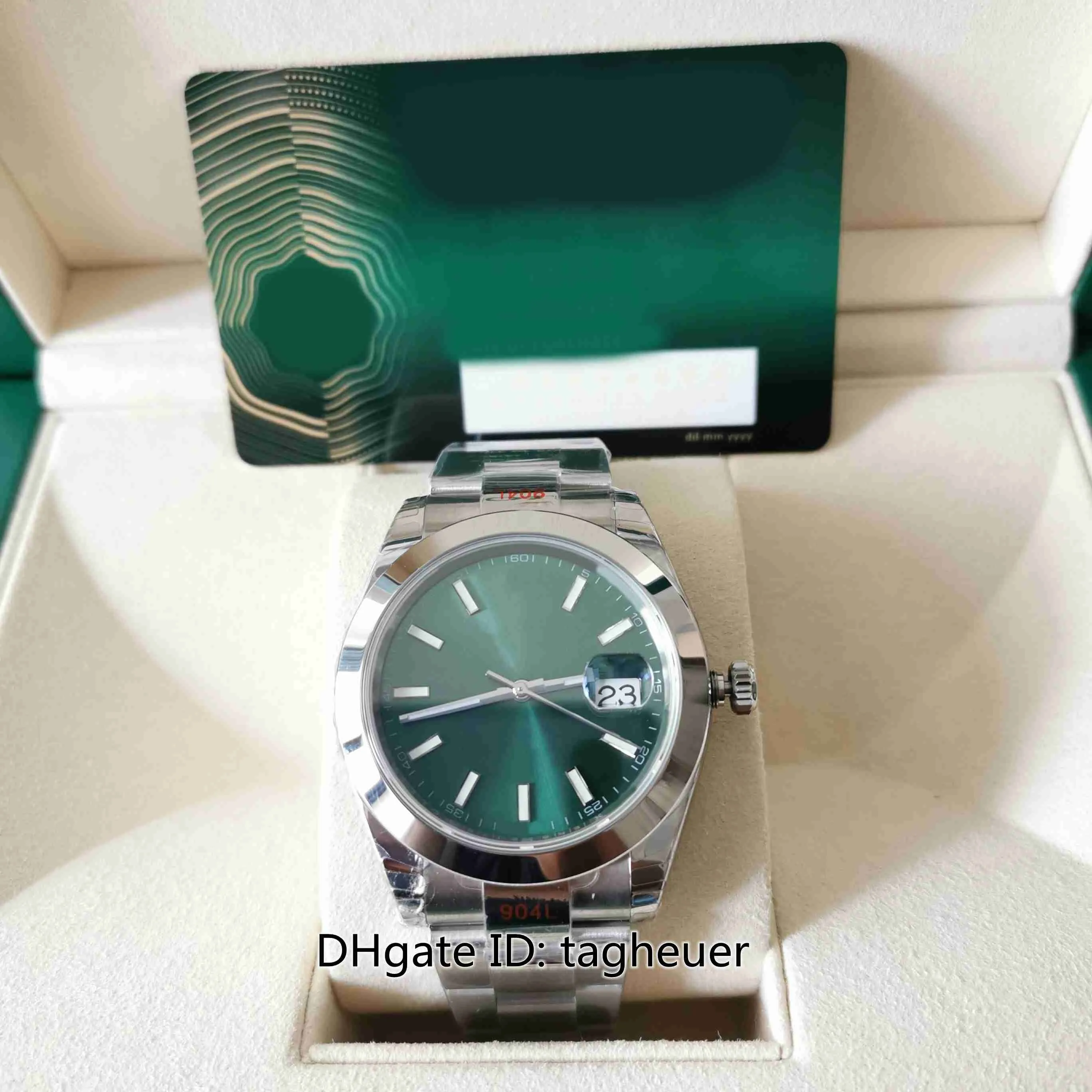 Orologio da uomo EW Factory 41mm Datejust 126300-0019 Orologi quadrante verde menta cinturini in acciaio 904L Oyster CAL.3235 Orologi da polso da uomo automatici meccanici