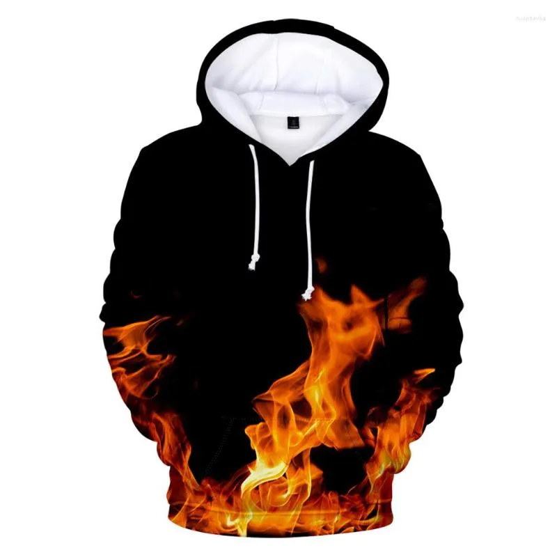 Sweats à capuche Hip Hop Flame 3D Sweats Sweats décontractés imprimés Boys / Filles Pullage à manches longues Hooded High Quality Kpop Hoody Tops