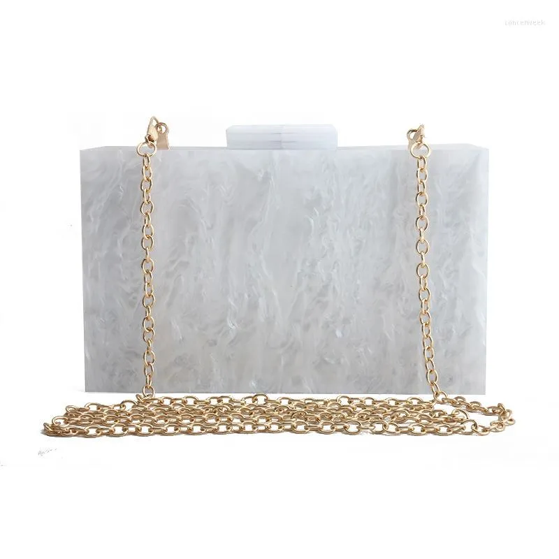 Bolsas de noite Mensageiro para mulheres Brand ombro Luxo Bolsas de Crossbody Bolsa Feminina Pearl White Acrylic Box