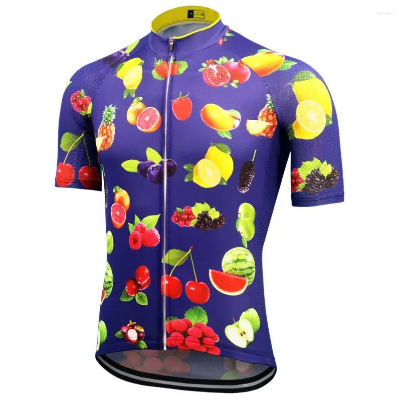 Giacche da corsa Summer Fruit Cycling Jersey Mtb Manica corta Highway Abbigliamento Triathlon Bicycle Tops