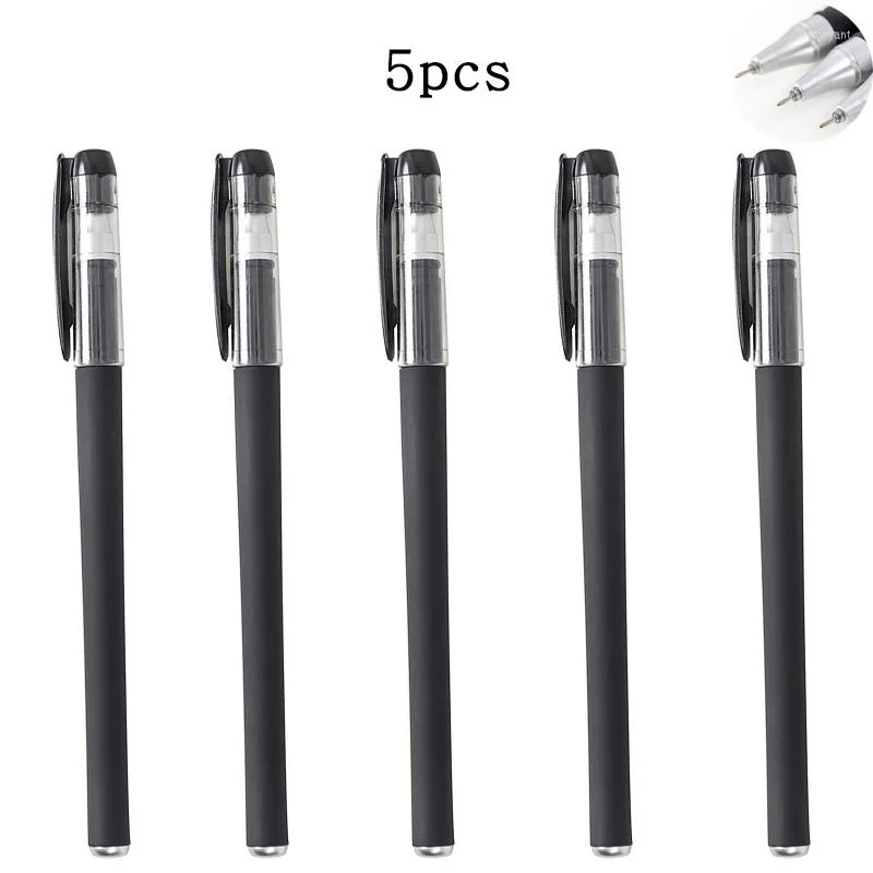 5 Pz/set 0.5mm Nero Penne Gel Studente Esame Fornitura di Cancelleria Quick Dry Carbon Pen Insegnante Regali per bambini Prodotti per ufficio Commercio all'ingrosso