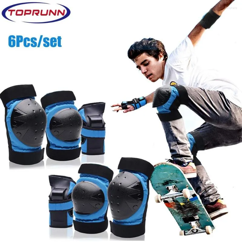 Knie Pads 6pcs Set - Roller Skating Protective Gear elleboog en polsbeschermers voor kinderen jeugd volwassenen menwomen