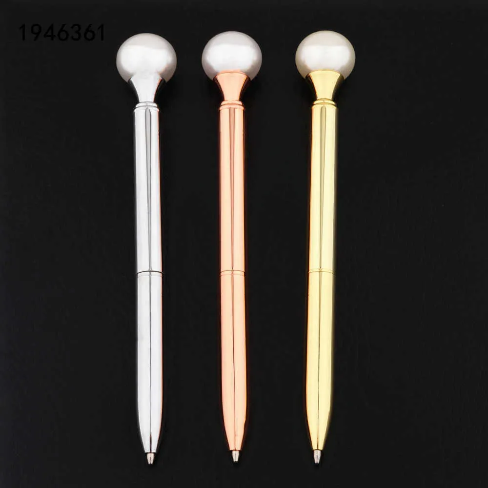 أزياء عالية الجودة 093 Big White Pearl Steel Business Office Ploint Pen for School Stationery Supplies Supplies