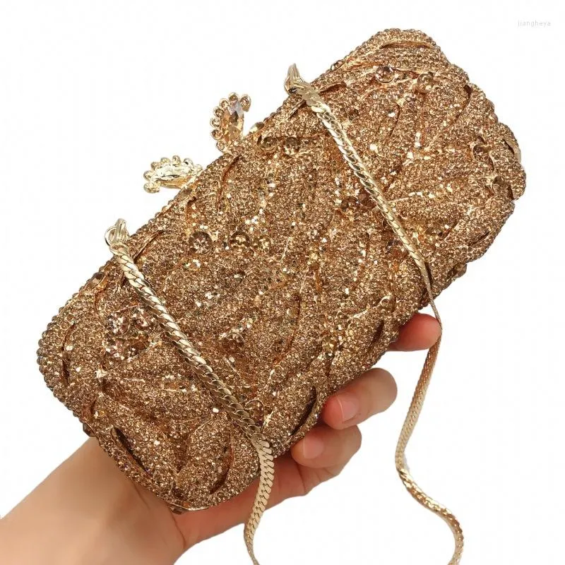 Avondtassen xiyuan diamanten koppeling voor vrouwelijke luxe bruiloftsportels en handtassen met strass gold crystal schoudertas handtas