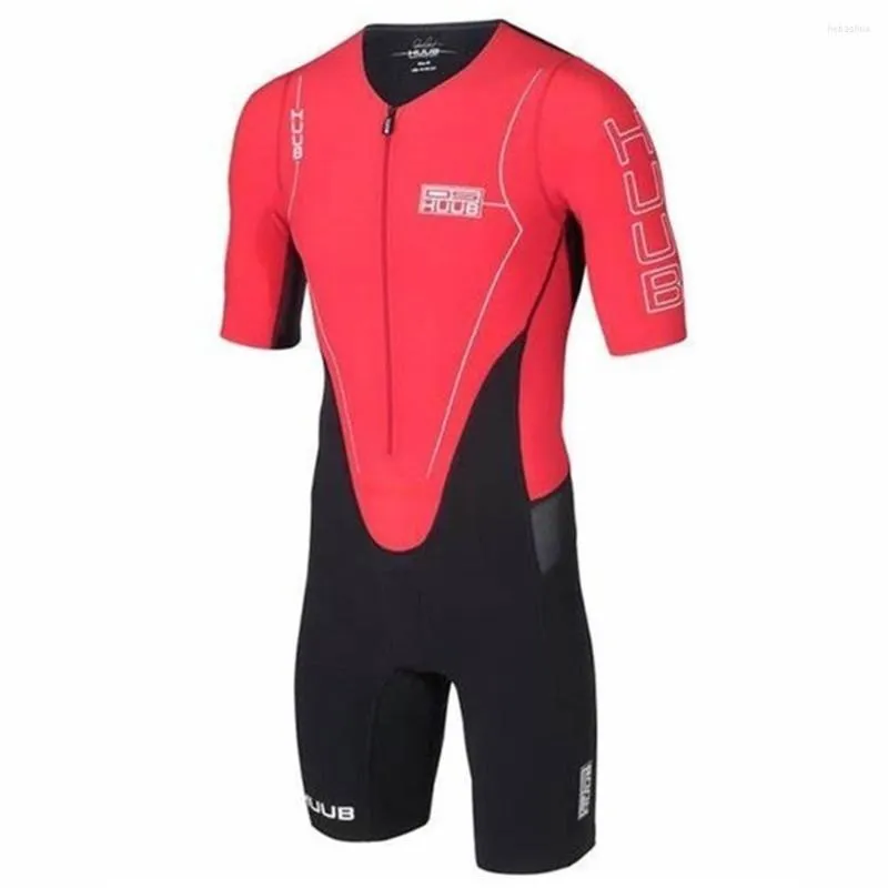 Racing Sets Huub Triathlon Suit Summer Team Men Jumpsuit Short Sleeve Cycling Tights Bicycle Mono Ciclismo Hombre Ropa Macaquinho
