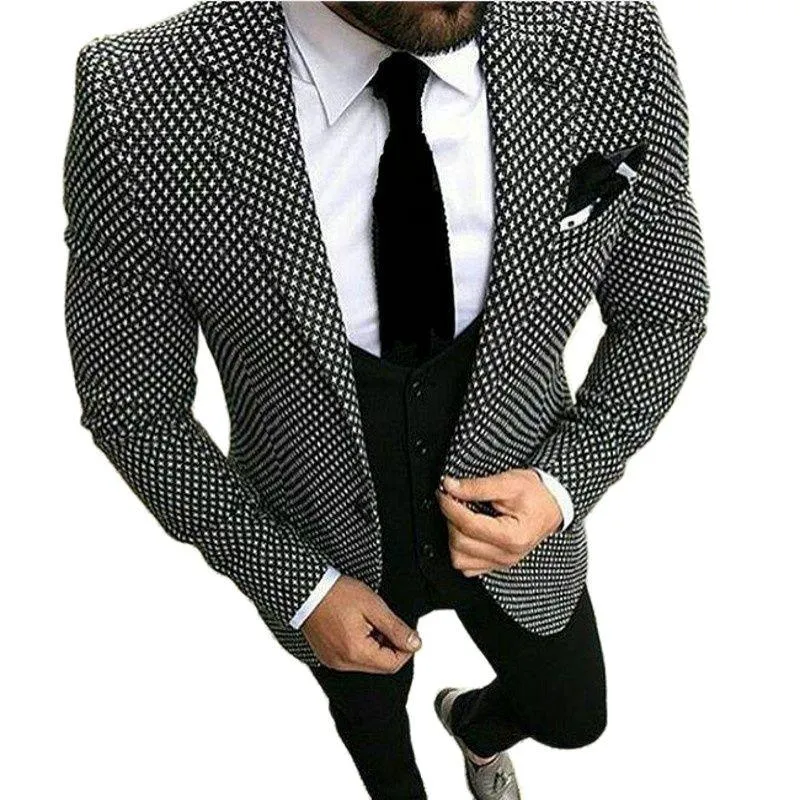 Abiti da uomo Blazer Belli attillati Smoking da sposo Abito da sera Toast Abito da lavoro Cappotto Gilet Pantaloni (Giacca Pantaloni Gilet Cravatta) K:1