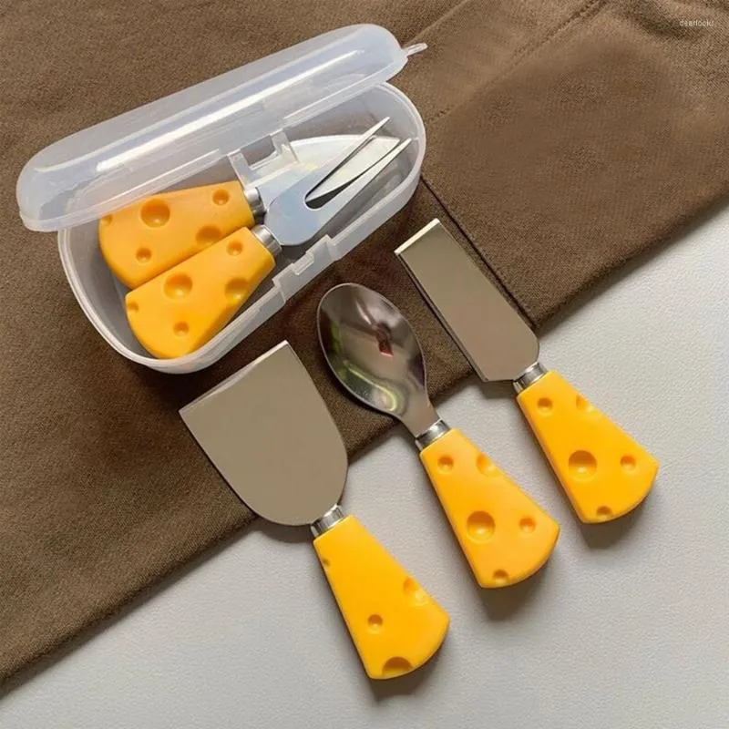 Dinnerware Sets 5pcs Kid Tableware Set Children Utensil Stainless Steel Toddler Cutlery Cartoon Cheese Handle Spoon Fork