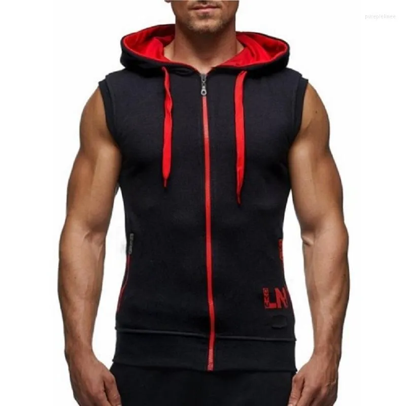 Herren Hoodies Zogaa Fashion Gyms Fitness Bodybuilding Ärmelloser Hoodie Männer Baumwolle Frühling Antumn Reißverschluss Mit Kapuze Sport Sweatshirts