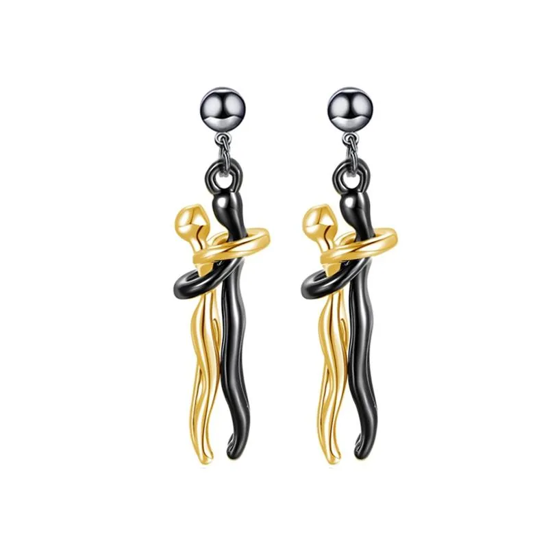 Dangle Earrings & Chandelier Couple Hugging Pendant Earring Long Distance Relationship Hug For Women Men Love Witness JewelryDangle