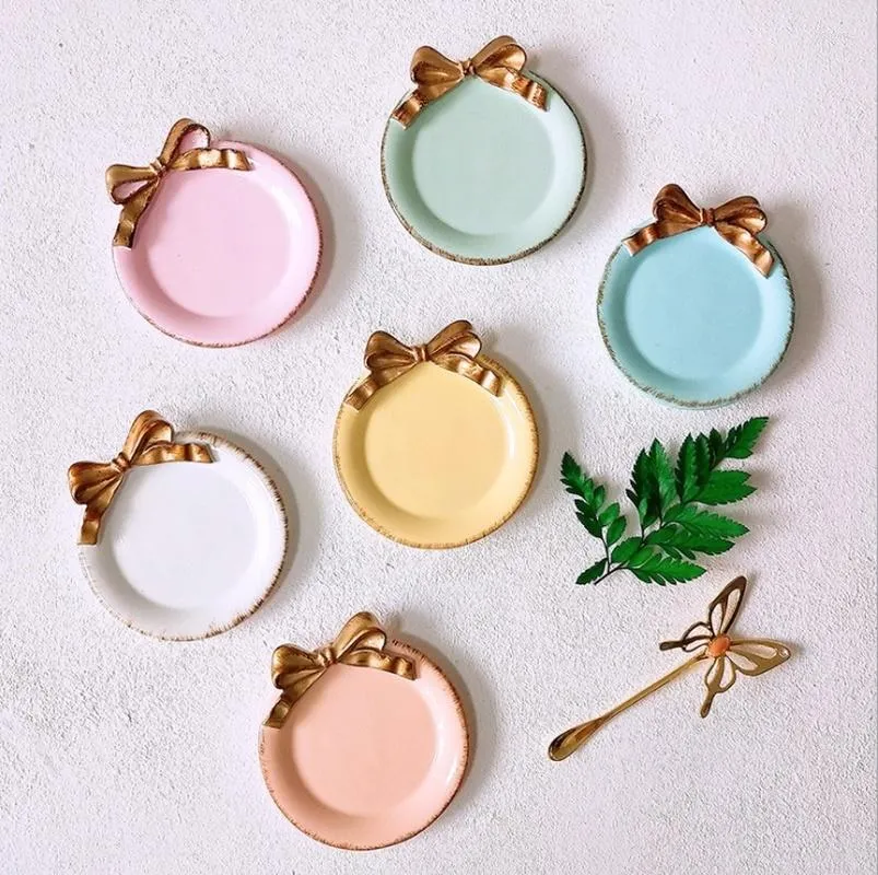 Plates Jewelry And Hair Accessories Display Panel Japanese Resin Tea Cup Mat Dessert Tray Retro Decoration Crafts Groceries