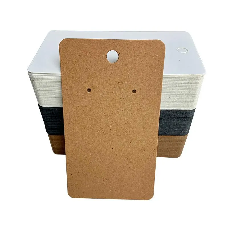 Cartões de felicitações 100 PCs/Brinco de embalagem Display Kraft Paper personalizado Jóias personalizadas Jóias penduradas Tag