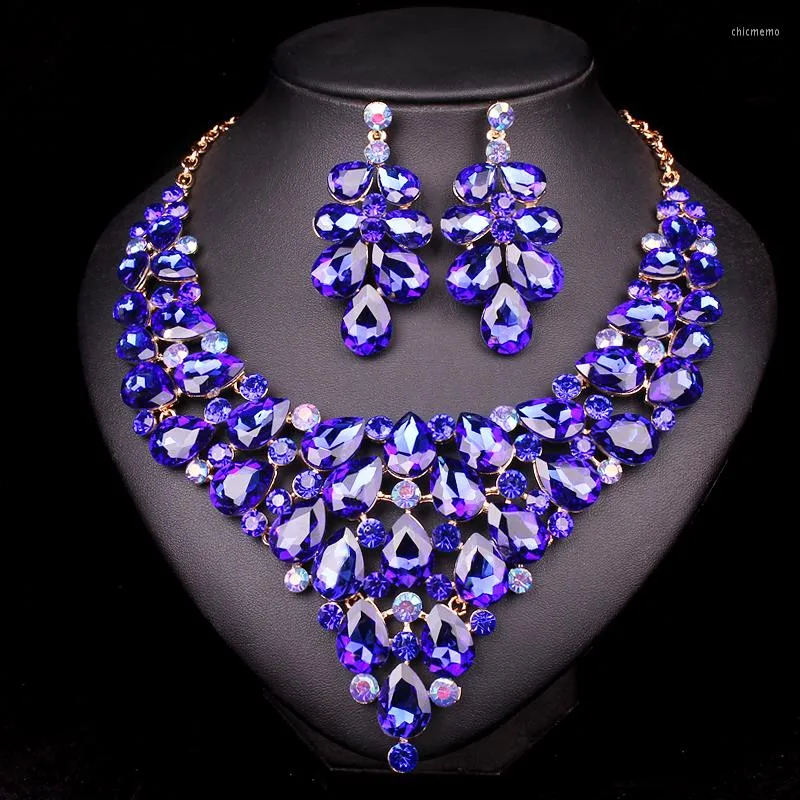 Necklace Earrings Set Fashion Crystal & Sets Bridal For Brides Wedding Party Jewellery Costume Decoration Women's Gift
