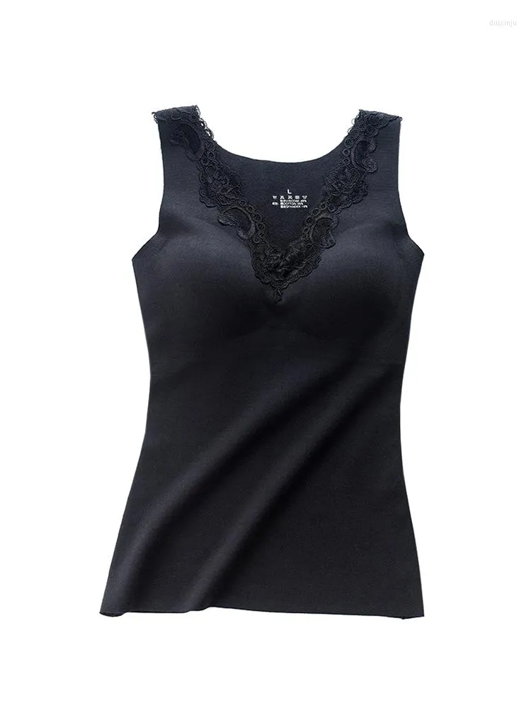 Velvet Thermal Silk Lace Tank Top With Double Sided Heating For Women No  Trace Winter Undercoat From Duixinju, $17.28