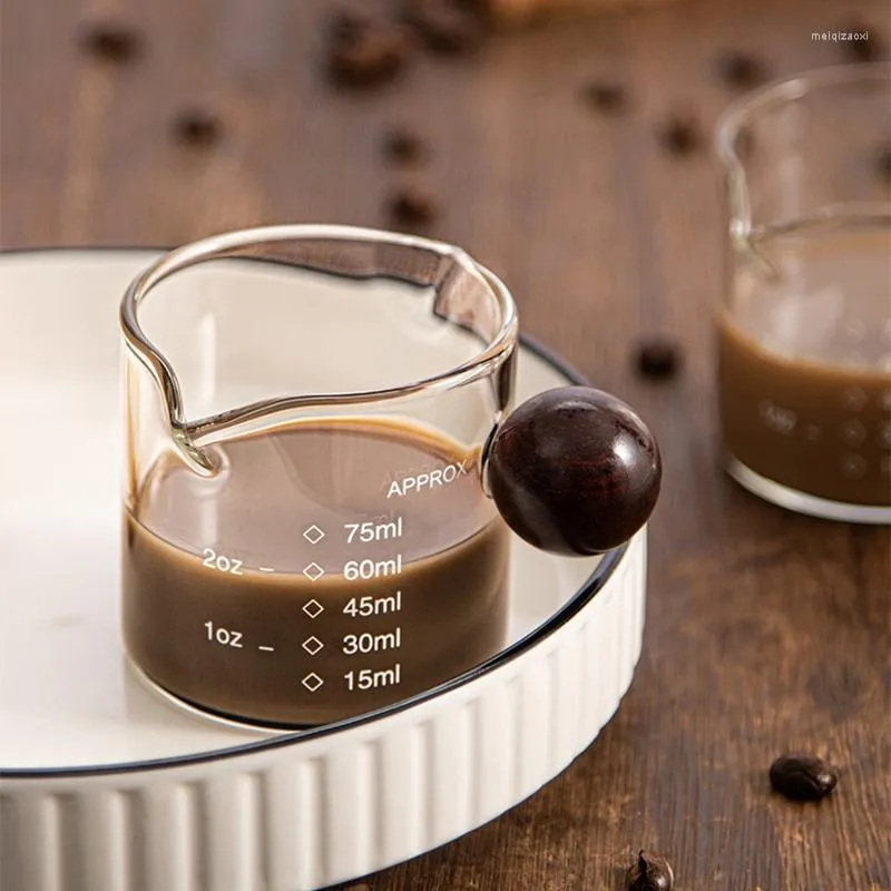 Wijnglazen 75 ml Mini Glass Koffie Espresso Pitcher Melk Creamer Kruik met handvatazijnsaus Kruidgerecht multifunctionele cup-keuken