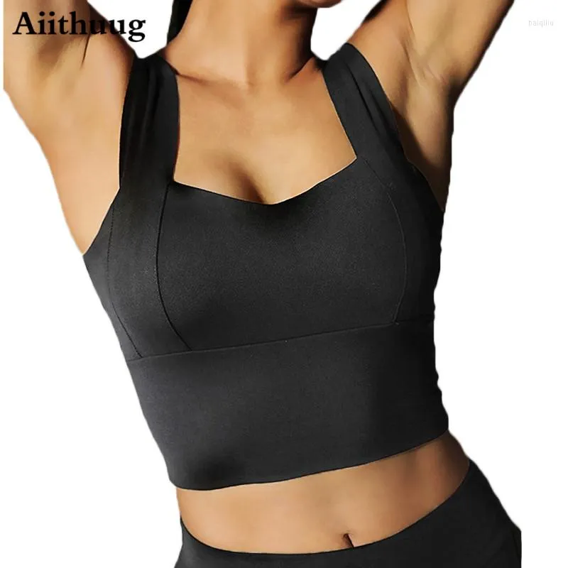Yoga Outfit Aiithuug Women's Padded Sports Bra Full-Support Crop Tank Top For Workout Running Fitness Women Wirefree