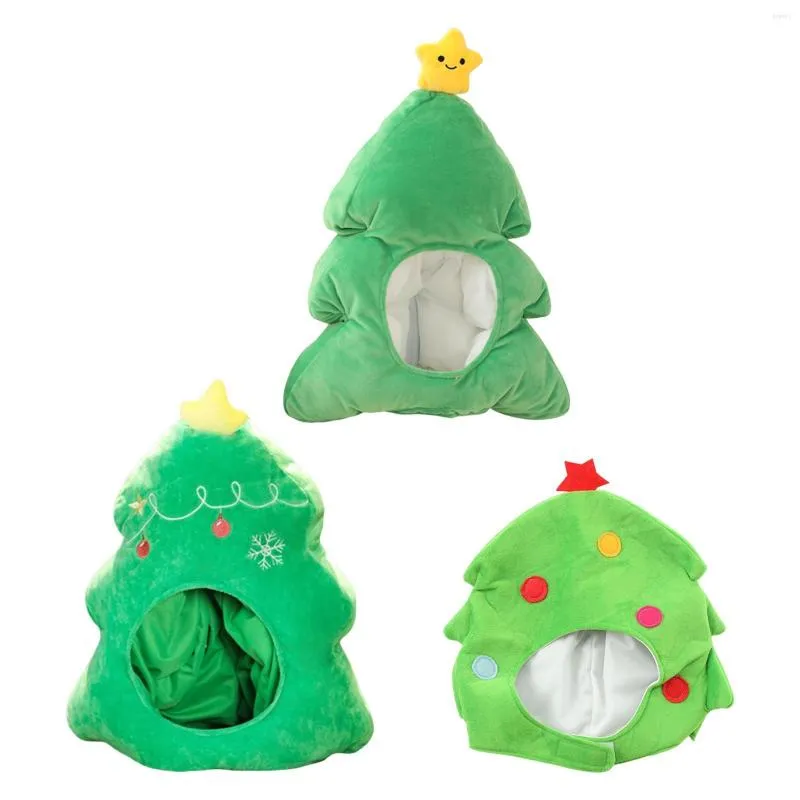 Party Supplies Funny Christmas Tree Plush Hat Cozy Comfortable Creative Gift Unisex Xmas Cap For Cosplay Costume Festival Dress Up