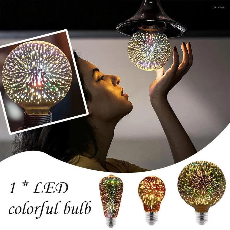 Colorful LED Edison Light Bulb E27 220V Vintage Christmas Ampoule Fireworks G95 Decoration Lamps ST64 A60 I9S2