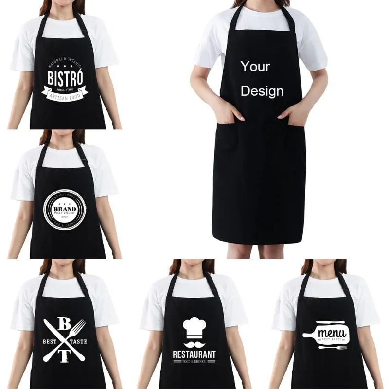 Aprons Women Men Funny Waterproof Oilproof Kitchen Cooking Baking BBQ Apron Adjustable Neck Strap With Three Pockets