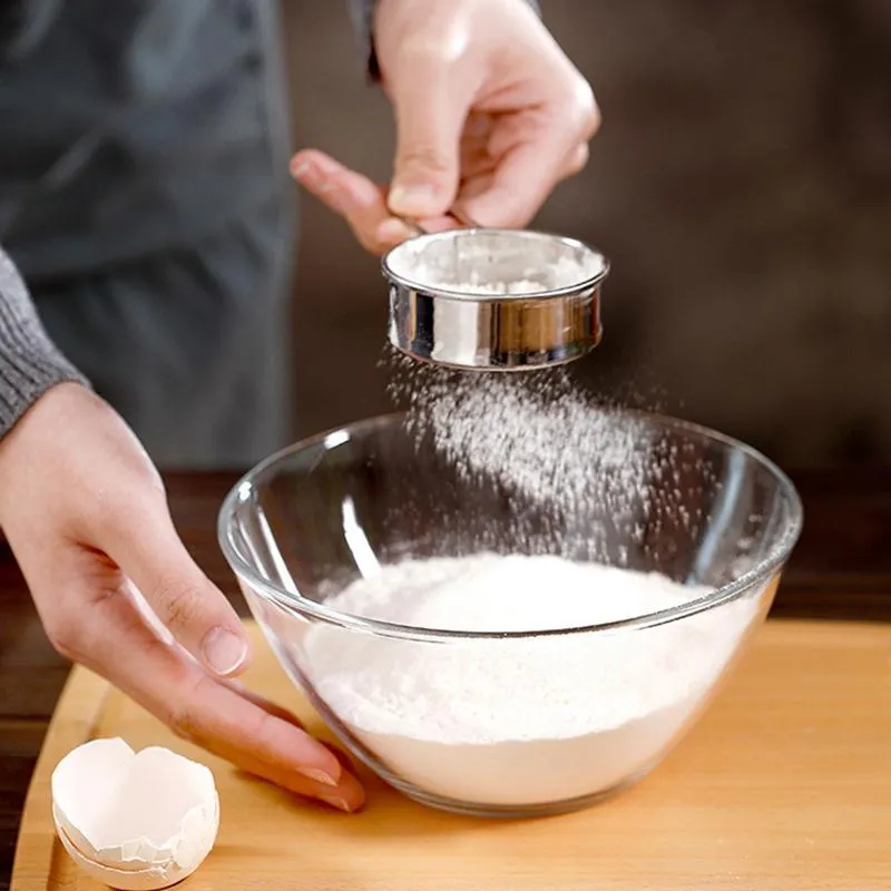 Bakgereedschap deeg 1 st mesh mesh meel zeef de zeef zeef zeef zeef cake huishouden keuken geweldig voor roestvrijstalen bakbakken