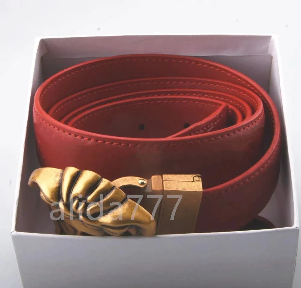 Designer Riem Mode luxe geruite presbyopie gestreepte lederen heren- en damesriemen 3,8 cm breed geen doos