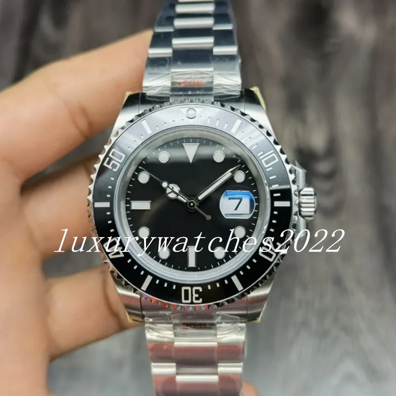 Klasik mes Watch 43mm Siyah Diyal Deniz Otomatik Mekanik Hareket Ref.126600 Paslanmaz Çelik Katı Toka Master Sappire Cam Tasarımcı Bilek saati Orijinal Kutu