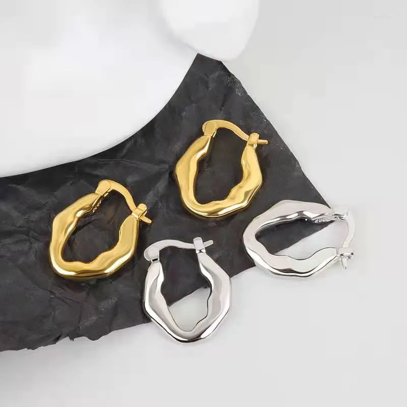 Hoop Earrings Design Texture Gold Geometric Simple Circular Hook The Circle Round Light Pendientes Aretes Jewelry