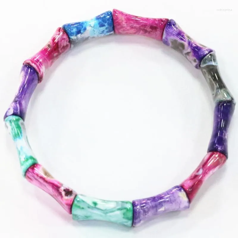 Brins Perlés Brins Pierre Naturelle Multicolore Feu Agates Onyx 11x18mm Bracelet Pour Femme Bracelet Bracelets Pulseira Charme Bijoux 7.5 pouces