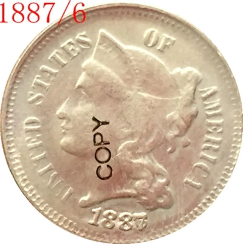 1887/6 ABD Üç Cent Nickel Copy Coins Metal El Sanatları Özel Hediyeler