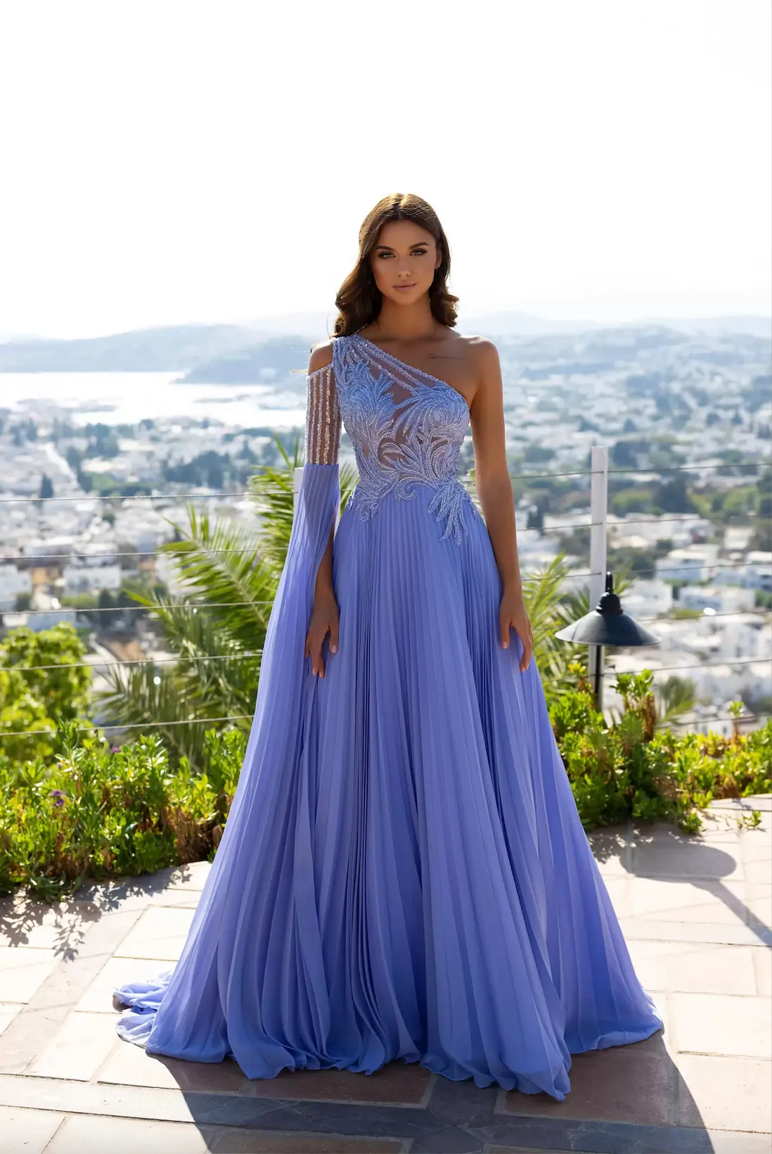 open lace back dress Off Shoulder Mermaid Lavender Sequins Lace Long Prom Dress with High S –  abcprom