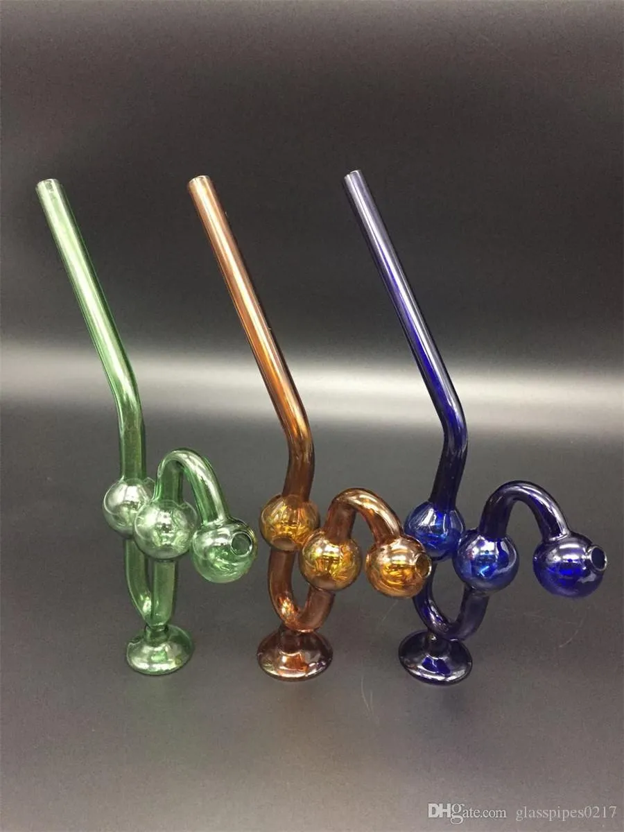 tuyau de brûleur à mazout en forme de serpent coloré épais tuyau d'eau en verre pyrex coloré pas cher pipes à fumer courbe brûleur à mazout bongs