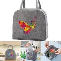 Duffel Bags Insulated Thermal Lunch Bag Handbag Women Kids Box Cooler Organizer Butterfly Print Canvas Tote Picnic Storage Packet
