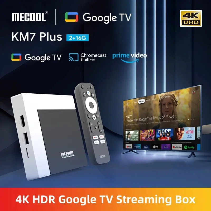 Global Android TV Box KM7 Plus Android 11 Netflix 4K Google TV 2GB DDR4 16GB ROM100M LAN Internet S905Y4 Home Media Player