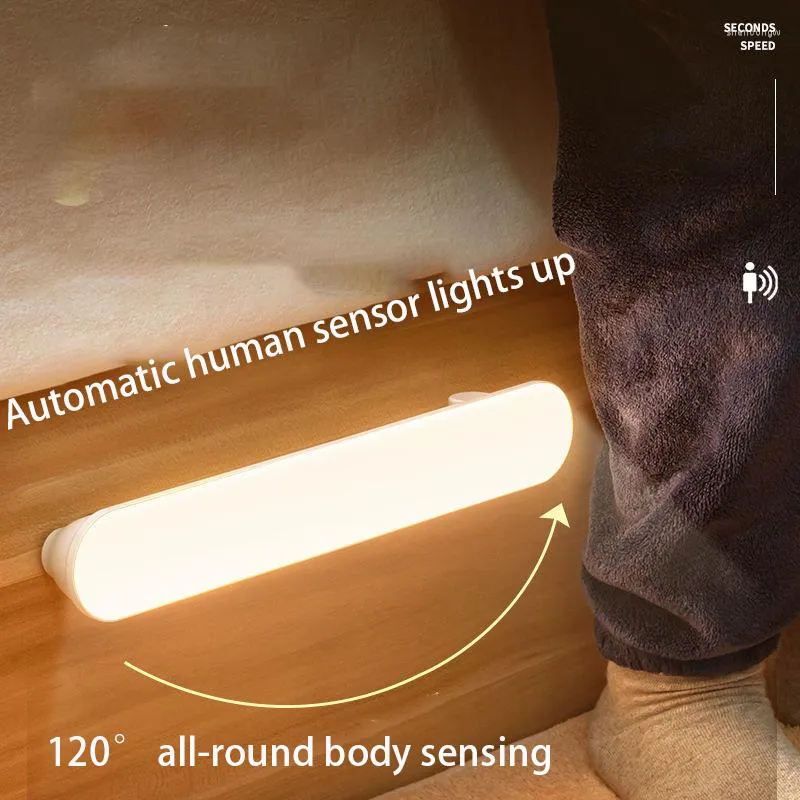 Luces nocturnas Sensor de cuerpo inteligente Luz Totalmente automático La gente sale con el edificio Cargando Dormitorio junto a la cama