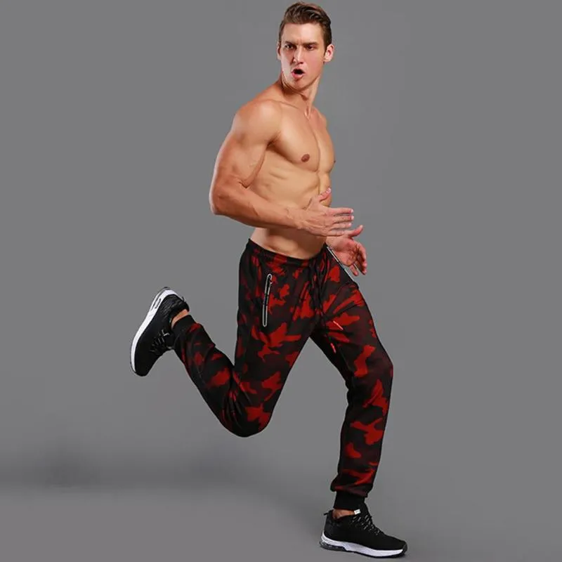 Men's Pants Men Camouflage Ankle Tie Drawstring Pockets Fitness Running Sports Sweatpants Autumn Warm Gym Athletic Trousers