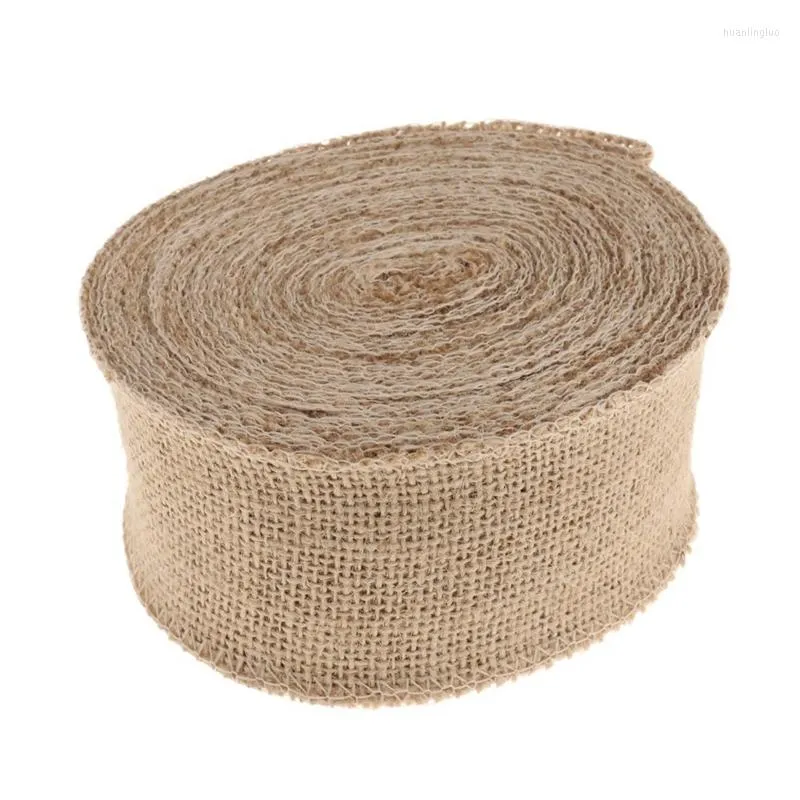 Christmas Decorations Promotion! 10m Burlap Ribbon For DIY Party Wedding Decor Arts Crafts - 6cm