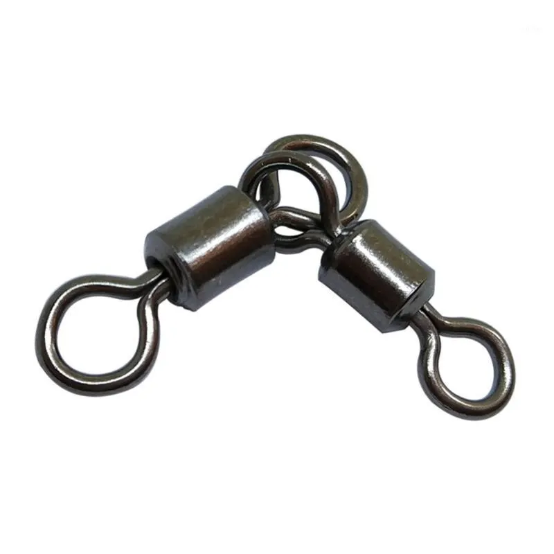 500/1000pcs Fishing Swivels Three-Way Barrel Swivel #10-#4/0 Carp Connector Rolling Triangle Joint